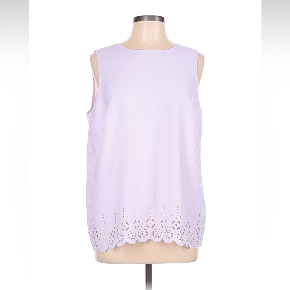 Banana Republic Laser-Cut Crepe Tank Sleeveless Blouse Large